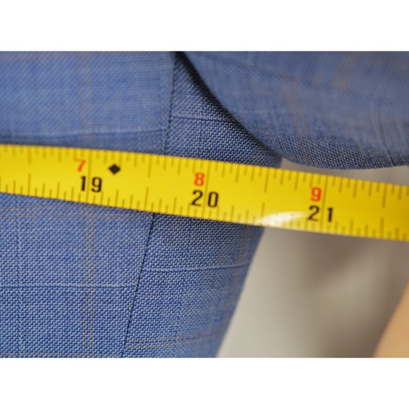 Bonobos Blazer Mens 40R Blue Plaid Wool Slim Fit Two Button Sport Coat Jacket - Picture 4 of 12